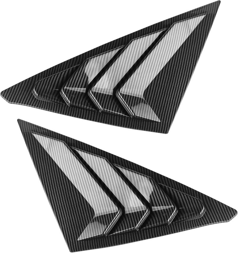 Thenice for 11th Gen Civic Racing Style Rear Side Window Louvers Air Vent Scoop Shades Cover Blinds Compatible with Honda Civic Hatchabck Type R 2022 2023 2024 -Carbon Fiber Texture - Image 5